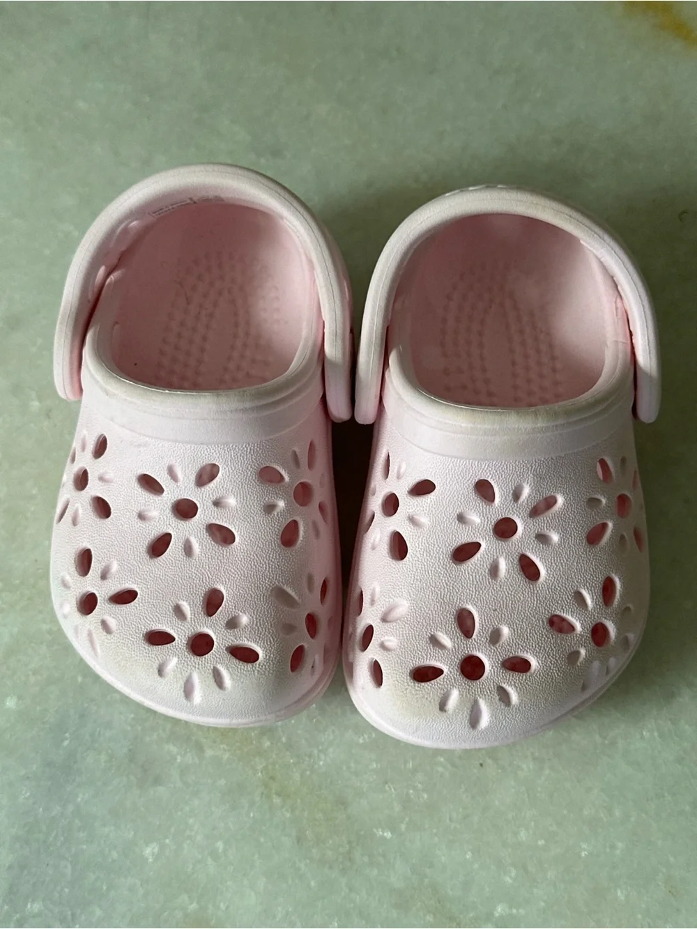 Crocs Toddler Classic Floral Cut-Out Clogs Pink Milk Size 4 Water Resistant